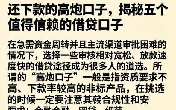 还下款的高炮口子，揭秘五个值得信赖的借贷口子