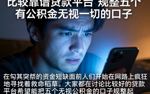 比较靠谱贷款平台，规整五个有公积金无视一切的口子