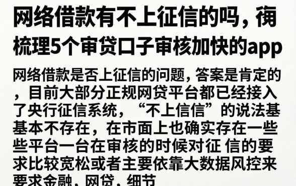 网络借款有不上征信的吗，梳理5个审贷口子审核加快的app
