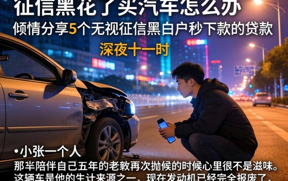 征信黑花了买汽车怎么办，倾情分享5个无视征信黑白户秒下款的贷款