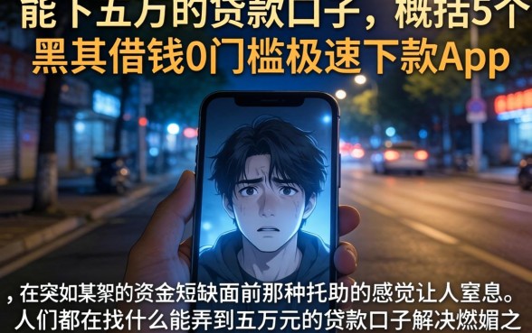 能下五万的贷款口子，概括5个黑户借钱0门槛极速下款app