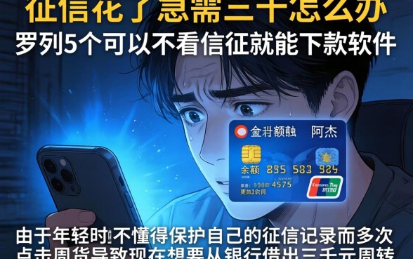 征信花了急需三千怎么办，罗列5个可以不看征信就能下款的软件
