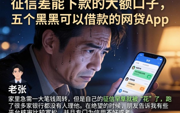 征信差能下款的大额口子，概括五个黑户可以借款的网贷app