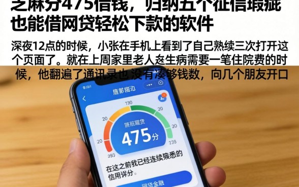 芝麻分475借钱，归纳五个征信瑕疵也能借网贷轻松下款的软件