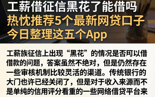 工薪借征信黑花了能借吗，热忱推荐5个最新网贷口子今日整理这五个app