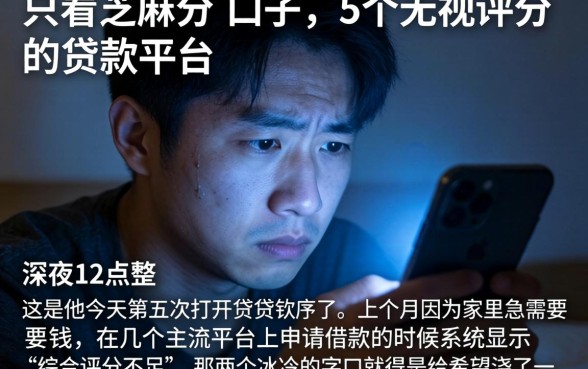 只看芝麻分 口子，详细阐述5个无视评分的贷款平台