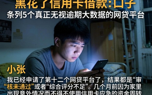 黑花了信用卡借款的口子，条列5个真正无视逾期大数据的网贷平台