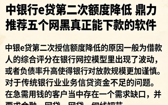中银e贷第二次额度降低，鼎力推荐五个网黑真正能下款的软件