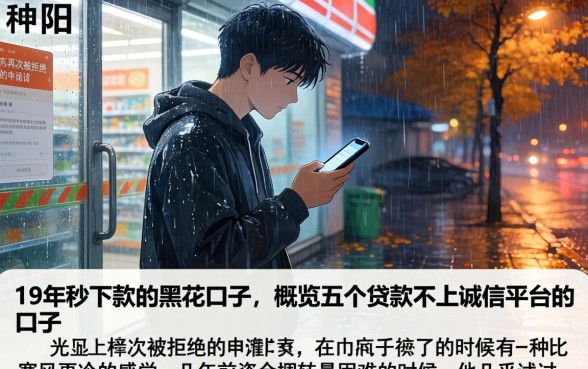 19年秒下款的黑花口子，概览五个贷款不上诚信平台的口子