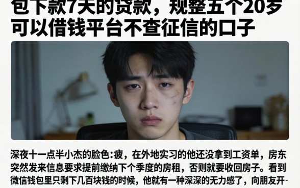 包下款7天的贷款，规整五个20岁可以借钱平台不查征信的口子