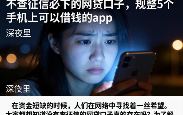 不查征信必下的网贷口子，规整5个手机上可以借钱的app