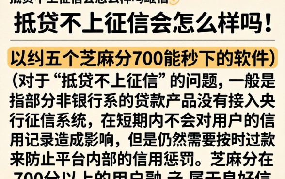 抵贷不上征信会怎么样吗,归纳五个芝麻分700能秒下的软件