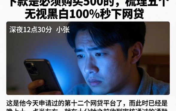 下款是必须购买500的，梳理五个无视黑白100%秒下网贷