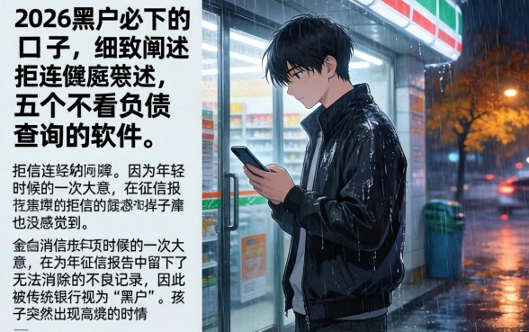 2026黑户必下的口子，细致阐述五个不看负债查询的软件