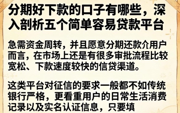 分期好下款的口子有哪些，深入剖析五个简单容易贷款平台