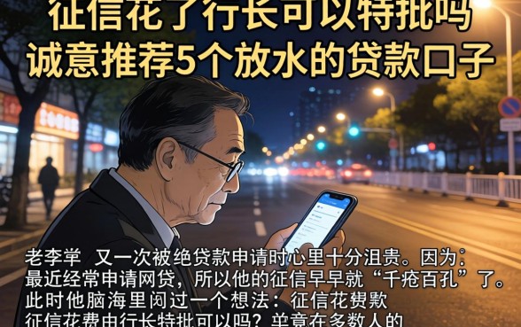 征信花了行长可以特批吗，诚意推荐5个放水的贷款口子