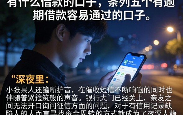 有什么借款的口子，条列五个有逾期借款容易通过的口子