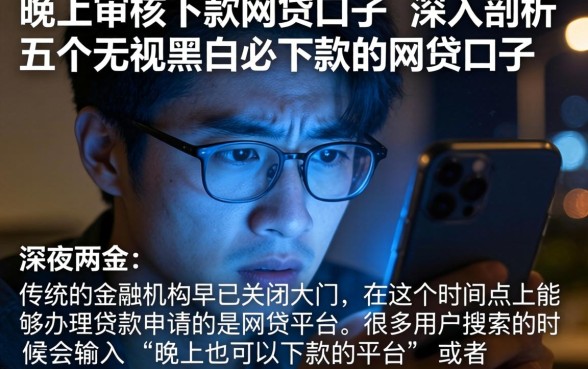 晚上审核下款的网贷口子，深入剖析五个无视黑白必下款的网贷口子