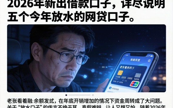 2026年新出借款口子，详尽说明五个今年放水的网贷口子