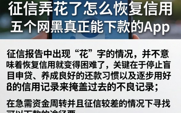 征信弄花了怎么恢复信用，概括五个网黑真正能下款的app