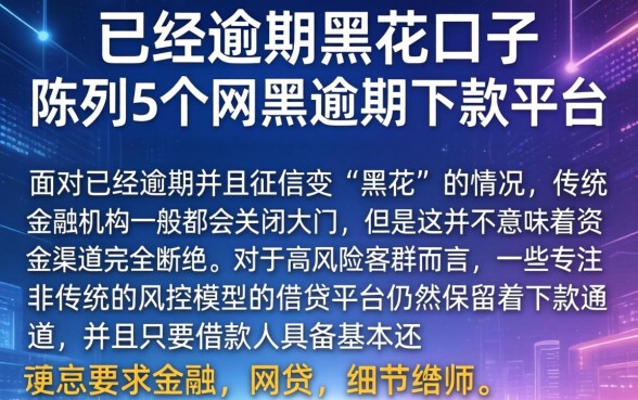 已经逾期黑花口子，陈列5个网黑逾期下款平台