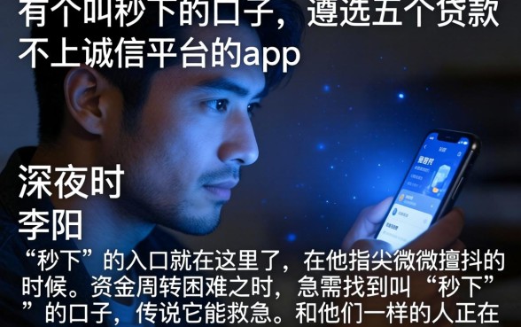 有个叫秒下的口子，遴选五个贷款不上诚信平台的app
