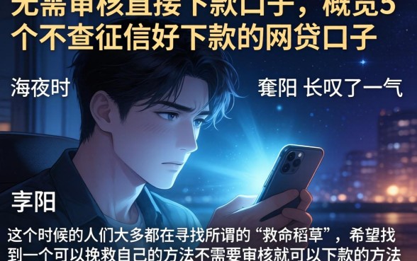 无需审核直接下款的口子,概览5个不查征信好下款的网贷口子