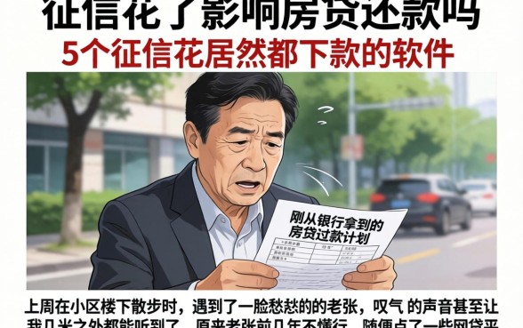 征信花了影响房贷还款吗，概括5个征信花居然都下款的软件