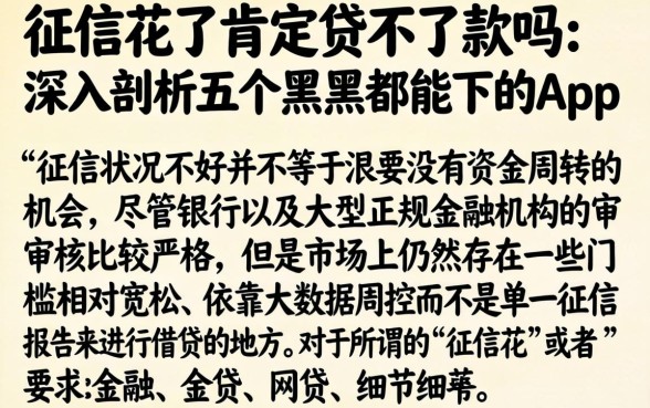 征信花了肯定贷不了款吗，深入剖析五个黑户都能下的app