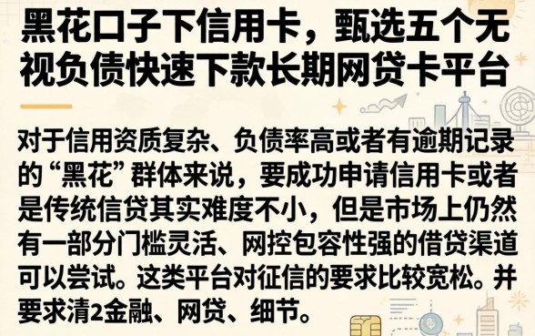 黑花口子下信用卡，甄选五个无视负债快速下款长期网贷的平台