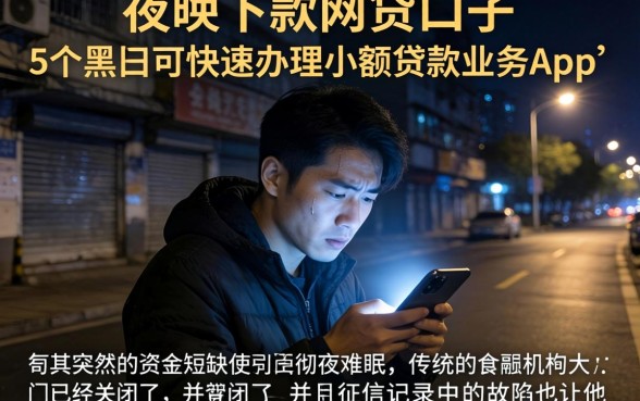 夜间下款的网贷口子，详细阐述5个黑户可快速办理小额贷款业务的app
