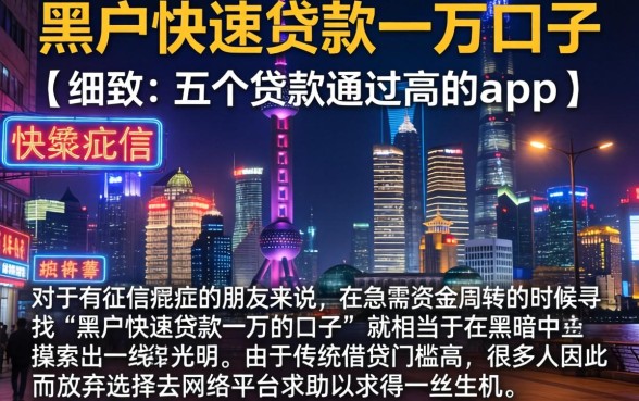 黑户快速贷款一万的口子，细致阐述五个贷款通过高的app