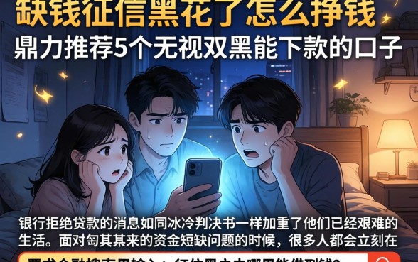 缺钱征信黑花了怎么挣钱,鼎力推荐5个无视双黑能下款的口子