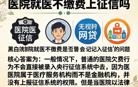 医院就医不缴费上征信吗，陈列5个无视黑白征信的网贷
