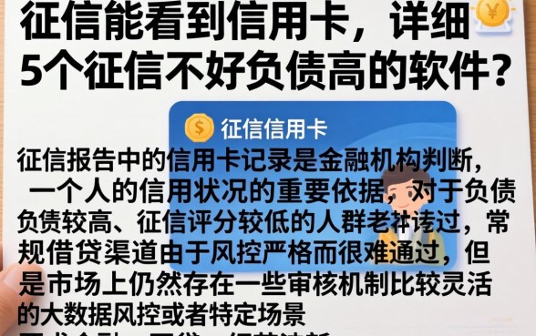 征信能看到信用卡，详细阐述5个征信不好负债高的软件