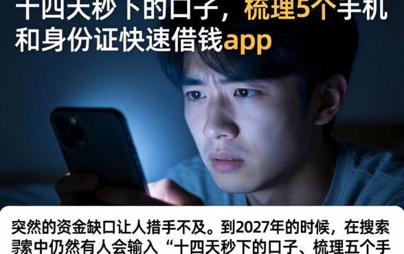 十四天秒下的口子，梳理5个手机和身份证快速借钱app