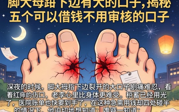 脚大拇指下边有大的口子，揭秘五个可以借钱不用审核的口子
