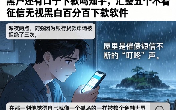 黑户还有口子下款吗知乎，汇整五个不看征信无视黑白百分百下款软件