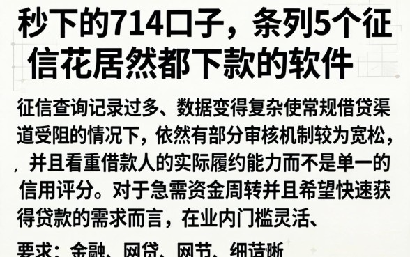 秒下的714口子，条列5个征信花居然都下款的软件