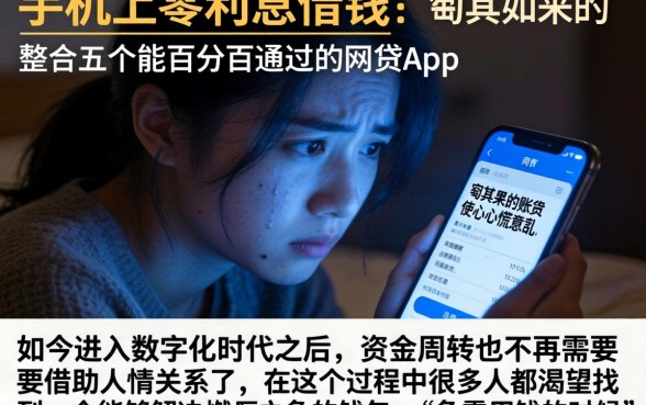 手机上零利息借钱，整合五个能百分百通过的网贷app