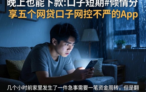 晚上也能下款的口子短期,倾情分享五个网贷口子风控不严的app