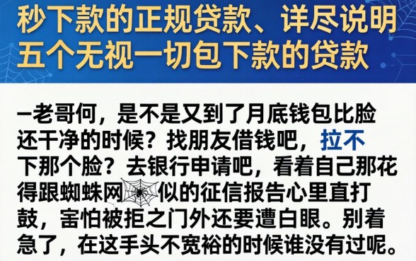秒下款的正规贷款,详尽说明五个无视一切包下款的贷款