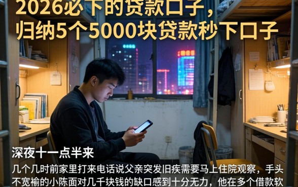 2026必下的贷款口子，归纳5个5000块贷款秒下口子