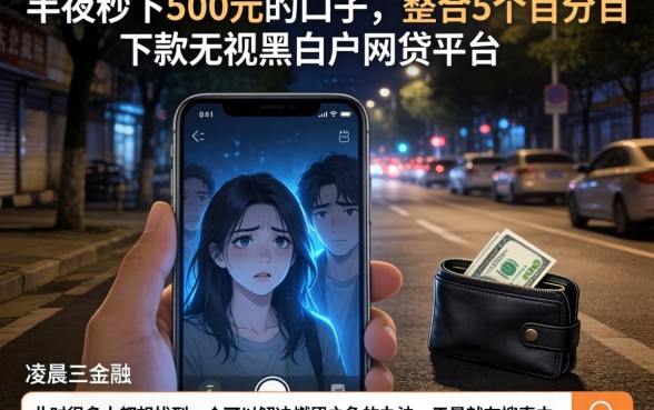 半夜秒下500元的口子，整合5个百分百下款无视黑白户网贷平台