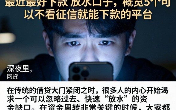 最近最好下款的放水口子，概览5个可以不看征信就能下款的平台