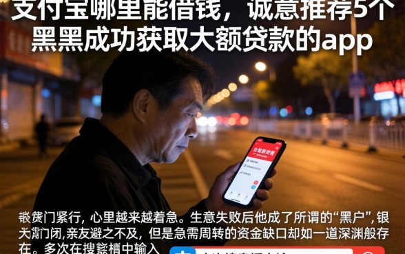 支付宝哪里能借钱，诚意推荐5个黑户成功获取大额贷款的app