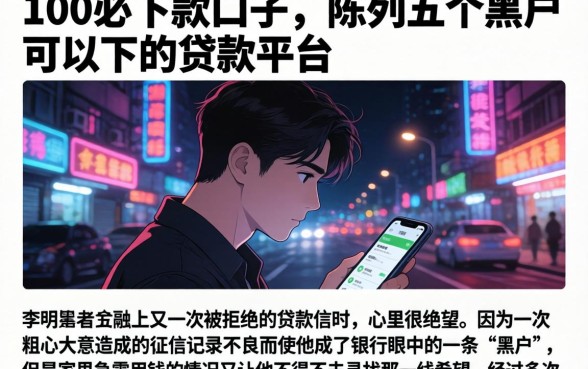 100必下款口子，陈列五个黑户可以下的贷款平台