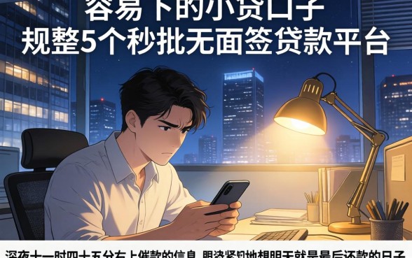 容易下的小贷口子，规整5个秒批无面签贷款平台