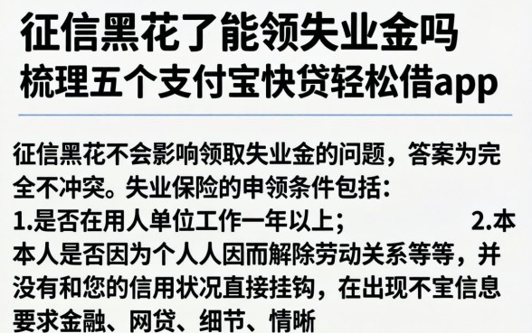征信黑花了能领失业金吗，梳理五个支付宝快贷轻松借app