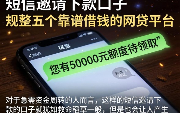 短信邀请下款的口子，规整五个靠谱借钱的网贷平台
